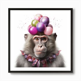 Monkey With Balloons 5 Affiche