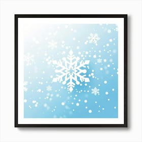 Abstract Vector Illustration Of A Merry Snowflake As The Central Element Defocused With Blurring Ef Art Print