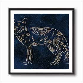 Galaxy Coyote Art Print Art Print