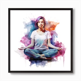 Watercolor Yoga 1 Art Print