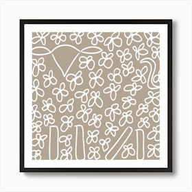 Taupe Sheep Art Print