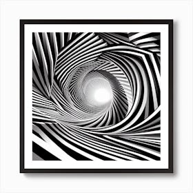 Black and white optical illusion 10 Art Print