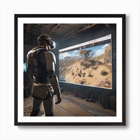 Soldier In A Video Game Art Print