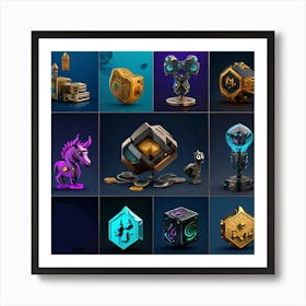 Collection Of Items From The Game Art Print