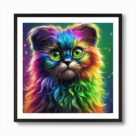 Rainbow Cat Art Print