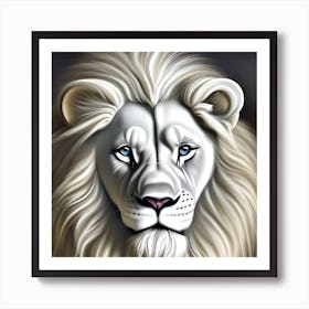 Majestic White Lion Art Print