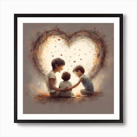 0 A Drawing Expressing The Love Of Children For Thei Esrgan V1 X2plus (2) Art Print