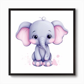 Watercolour elephant  Art Print