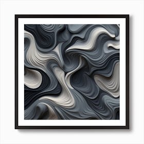 Abstract Abstract Wavy Texture Art Print