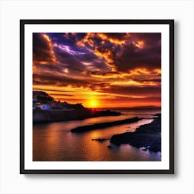 Sunset Over The Sea 4 Art Print