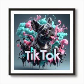 Frenchie Tiktok lOgo Art Print