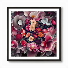 Abstract Flowers 1 Art Print