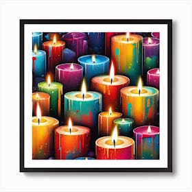 Colorful Candles Art Print