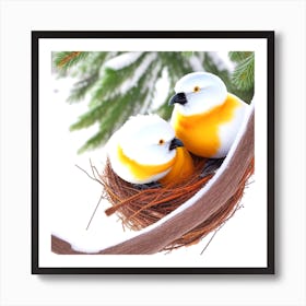 Birds In A Nest Photo Art Print