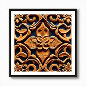 Carved Wood Panel 3 Art Print