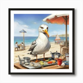 Seagull On The Beach 5 Art Print