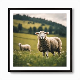 Sheep In A Field 3 Art Print