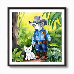 Cowboy Cat Art Print