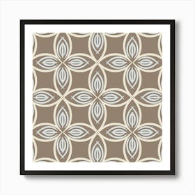 Old Citadel - East Fork Autumnal Ornament - Art Deco Cozy Neutral Softly Pattern - Dusty Morel Eggshell Light Panna Cotta 1 Art Print