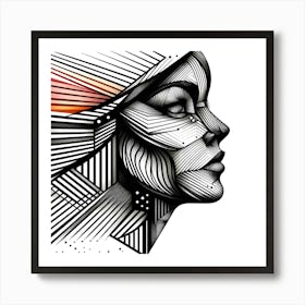 Abstract Line Art Illustration 325 Art Print