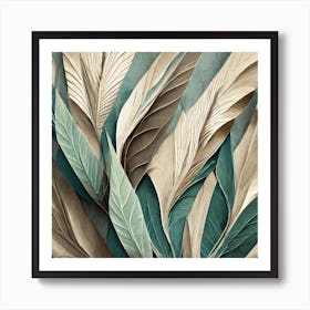 Firefly Beautiful Modern Detailed Botanical Rustic Wood Background Of Sage Herb And Indian Feathers (1) Art Print