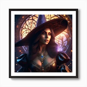 Witch In A Hat Art Print