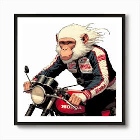 Monkey Bike Art Print