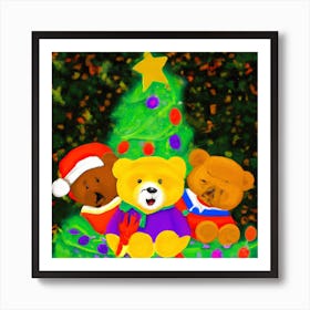 Gay Christmas Teddy Bears 007 1 Art Print