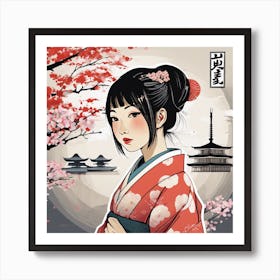 Japanese Girl Art Print