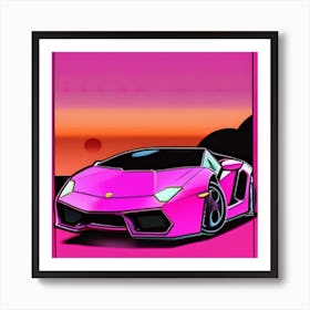 Pink Lamborghini 1 Art Print