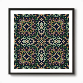 Decorative background made from small squares. 9 Art Print