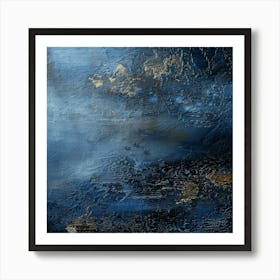 Abstract In Blue And Gold 4 Art Print