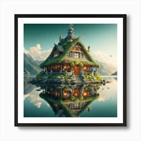 House On A Lake 1 Art Print