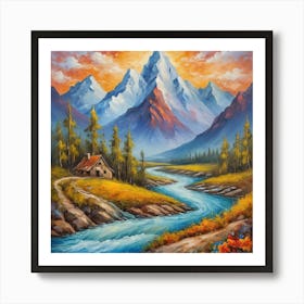 mountain and valley Art Print