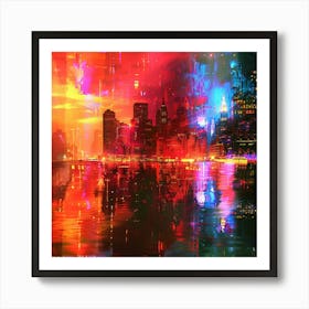 New York City At Night 2 Art Print