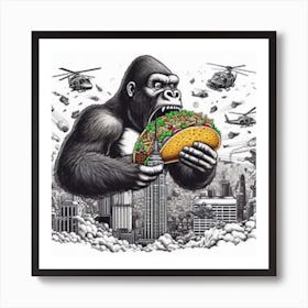 Gorilla Taco Art Print