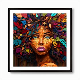 Abstract Portrait Of African Woman 1 Art Print