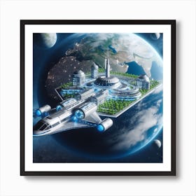 Spaceship In Space 36 Art Print