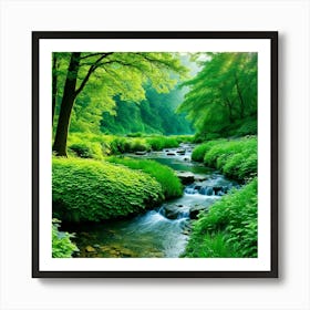 Stream In The Forest 7 Art Print