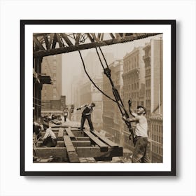 Construction Workers Empire State Building Art Print