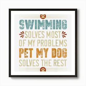 Swimming Dog Mom Dad Swimmer Doggo Swim Fun Art Print