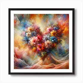 Heart Of Flowers Art Print