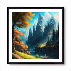 Fantasy Landscape Painting 4 Art Print