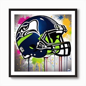 Seattle Seahawks Helmet 1 Art Print