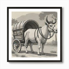 Ox Cart Art Print