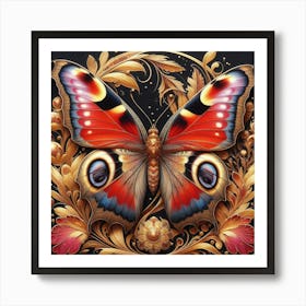 Butterfly In A Frame Art Print