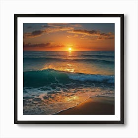 Sunset At The Beach Art Print