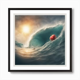 Apple In The Ocean Art Print