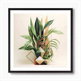 Paper Plant Arrangement Art Print