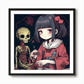 Skeleton Girl 3 Art Print